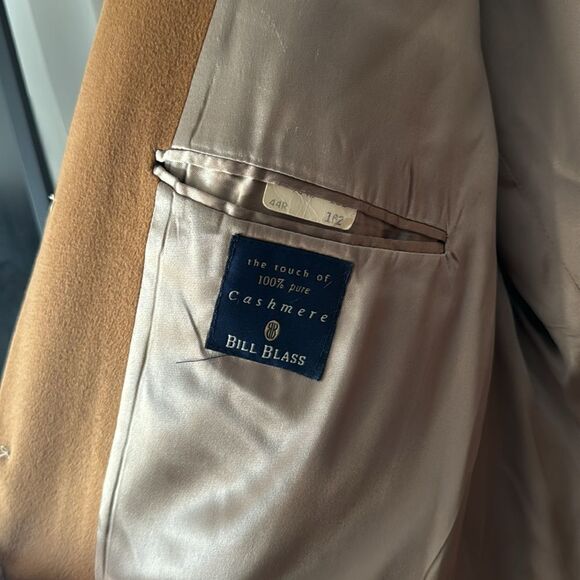VTG BILL BLASS 100% Cashmere Tan Camel Coat Jacket - 44R - Picture 3 of 6